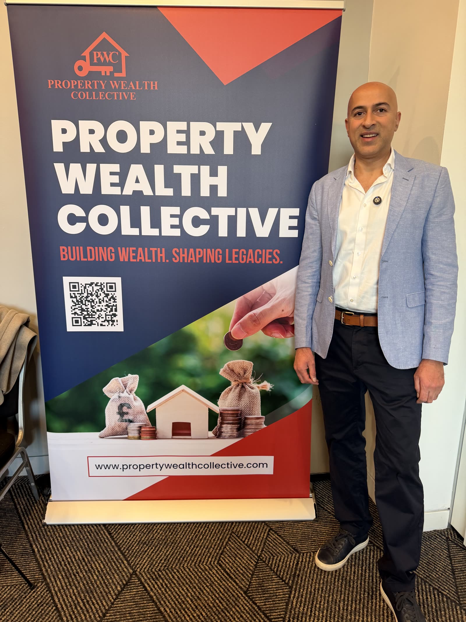 Javi Khanijau speaking at a Property Wealth Collective event